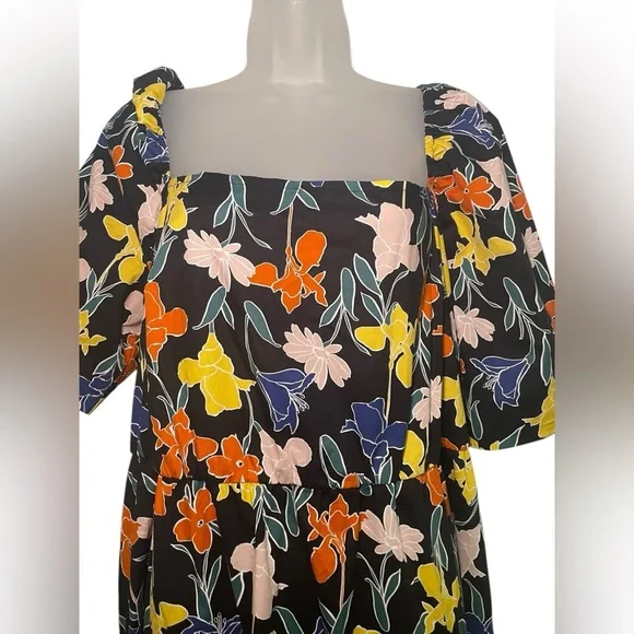 ELOQUII New NWT Black Floral Fit And Flare Dress Size 20 - Picture 3 of 8